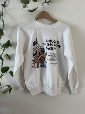 Vintage Hallmark White Political Humor Sweatshirt - Large